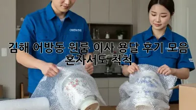 김해 어방동 원룸 이사, 용달 후기 모음: 혼자서도 척척!